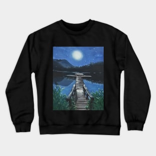 Night sky on Lake Crewneck Sweatshirt